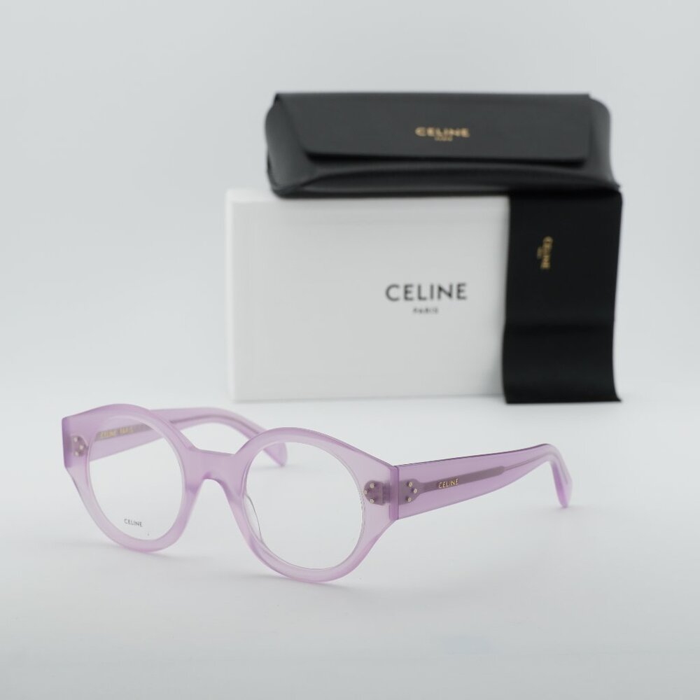 Celine CL50123I 078 Round Eyeglasses 48mm – Shiny Lilac